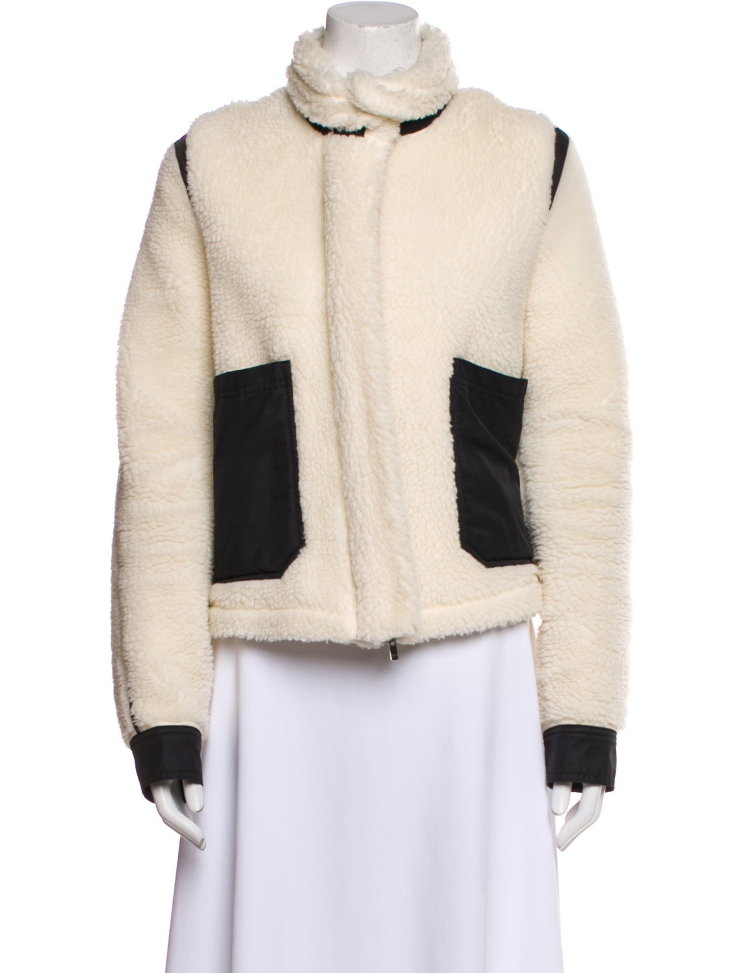 Goop G. Label Colorblock Pattern Faux Fur Jacket