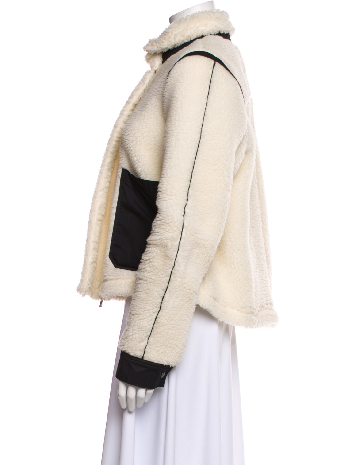 Goop G. Label Colorblock Pattern Faux Fur Jacket