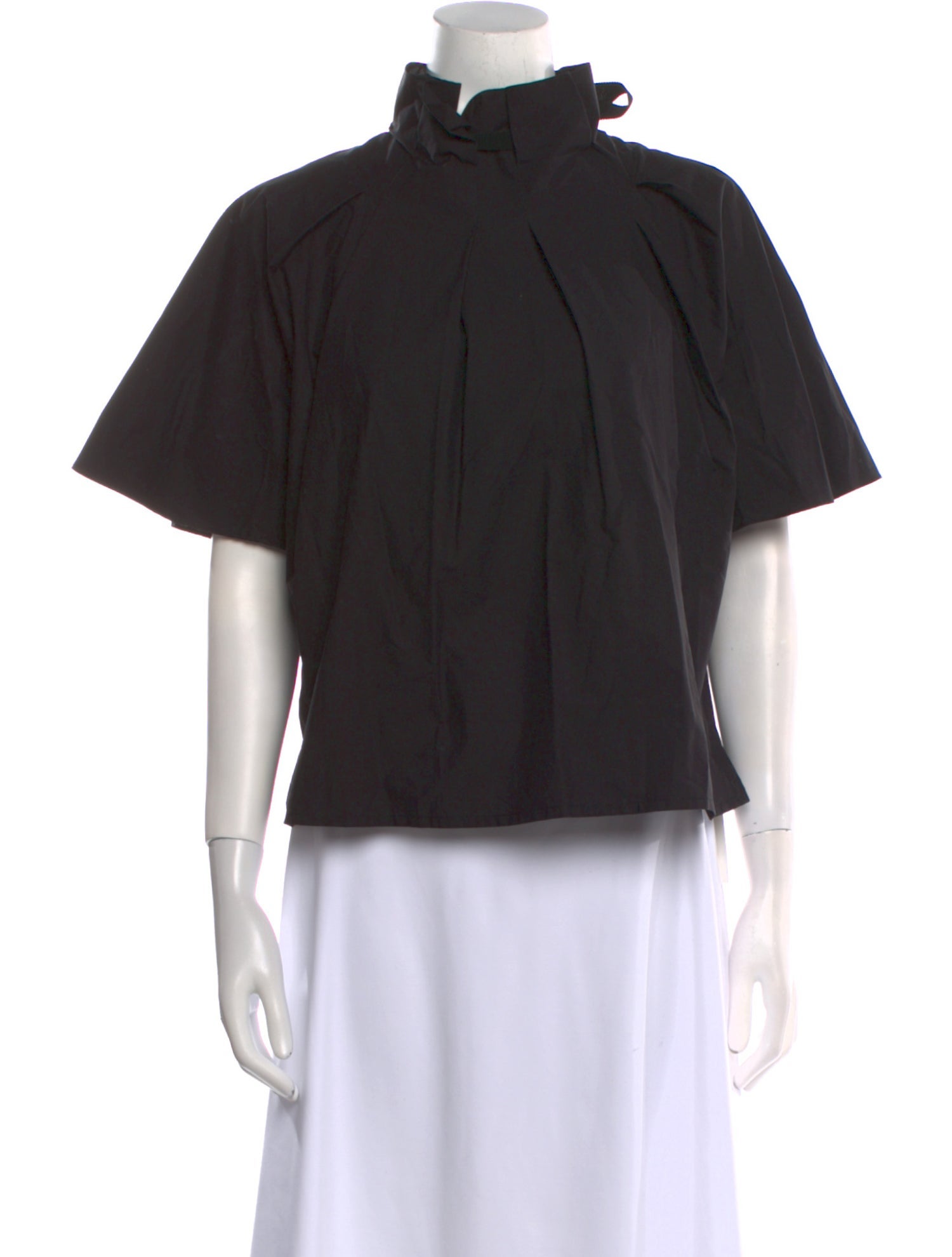 Goop G. Label Mock Neck Short Sleeve Blouse