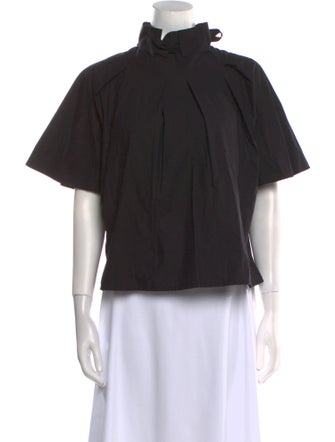 Goop G. Label Mock Neck Short Sleeve Blouse