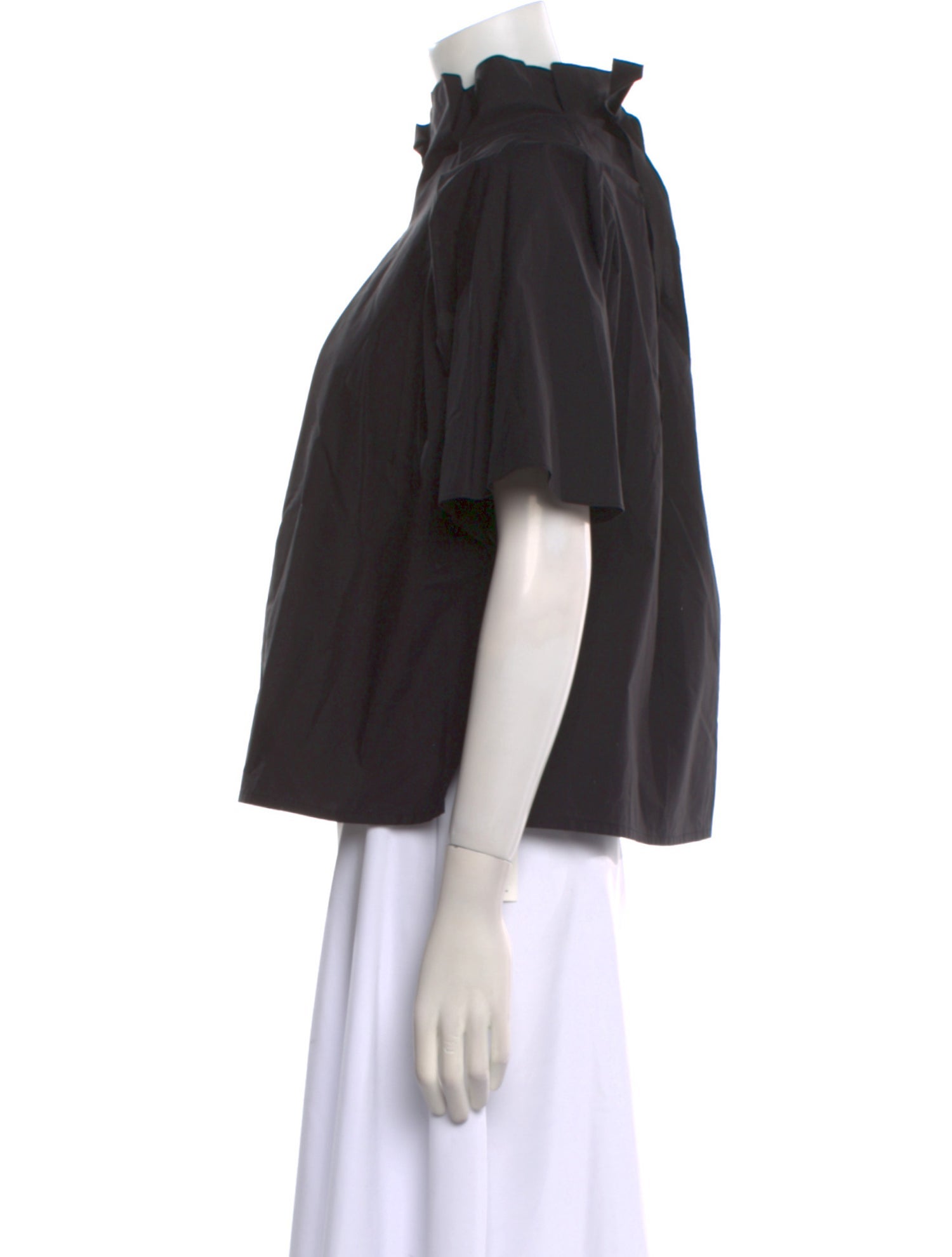 Goop G. Label Mock Neck Short Sleeve Blouse