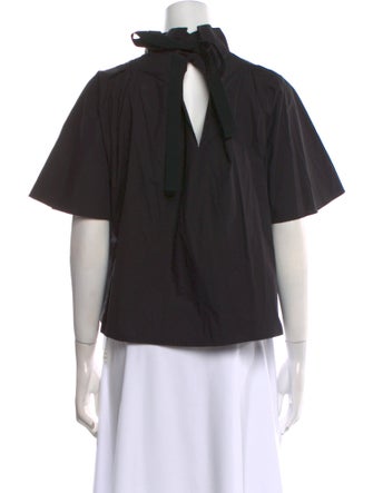 Goop G. Label Mock Neck Short Sleeve Blouse