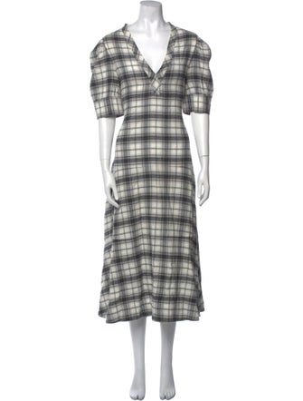 Goop G. Label Plaid Print Long Dress