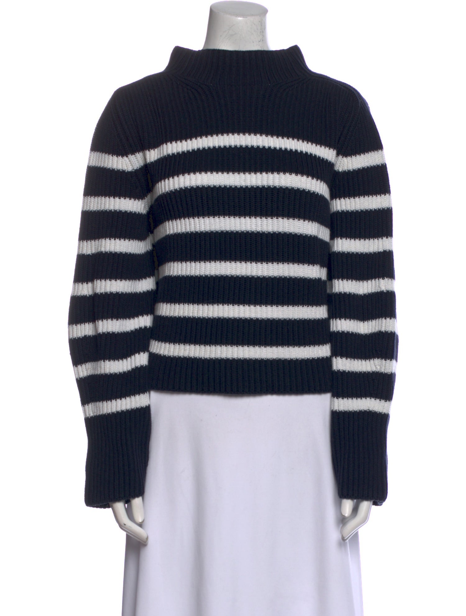 Goop G. Label Striped Mock Neck Sweater