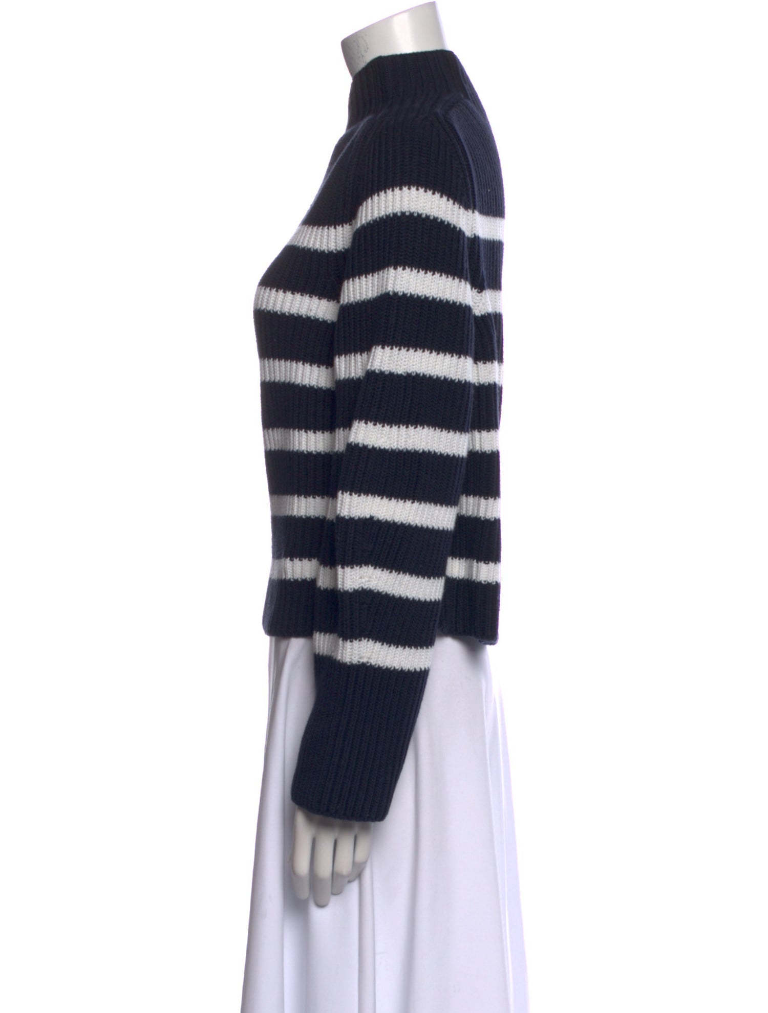Goop G. Label Striped Mock Neck Sweater