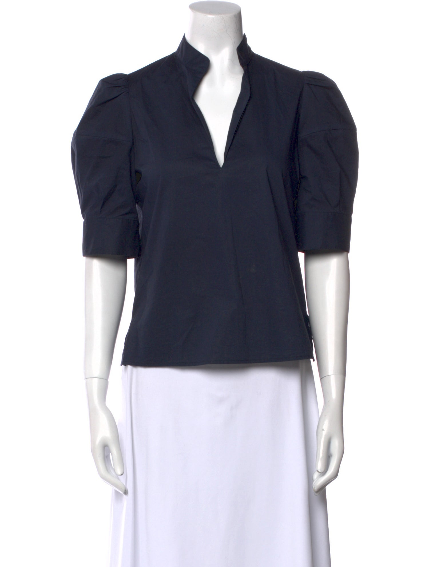 Goop G. Label V-Neck Short Sleeve Button-Up Top