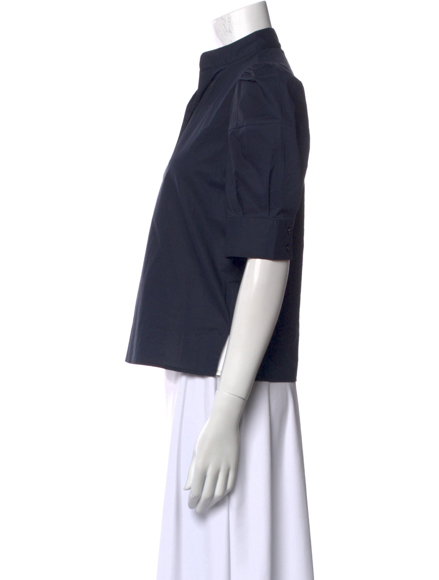 Goop G. Label V-Neck Short Sleeve Button-Up Top