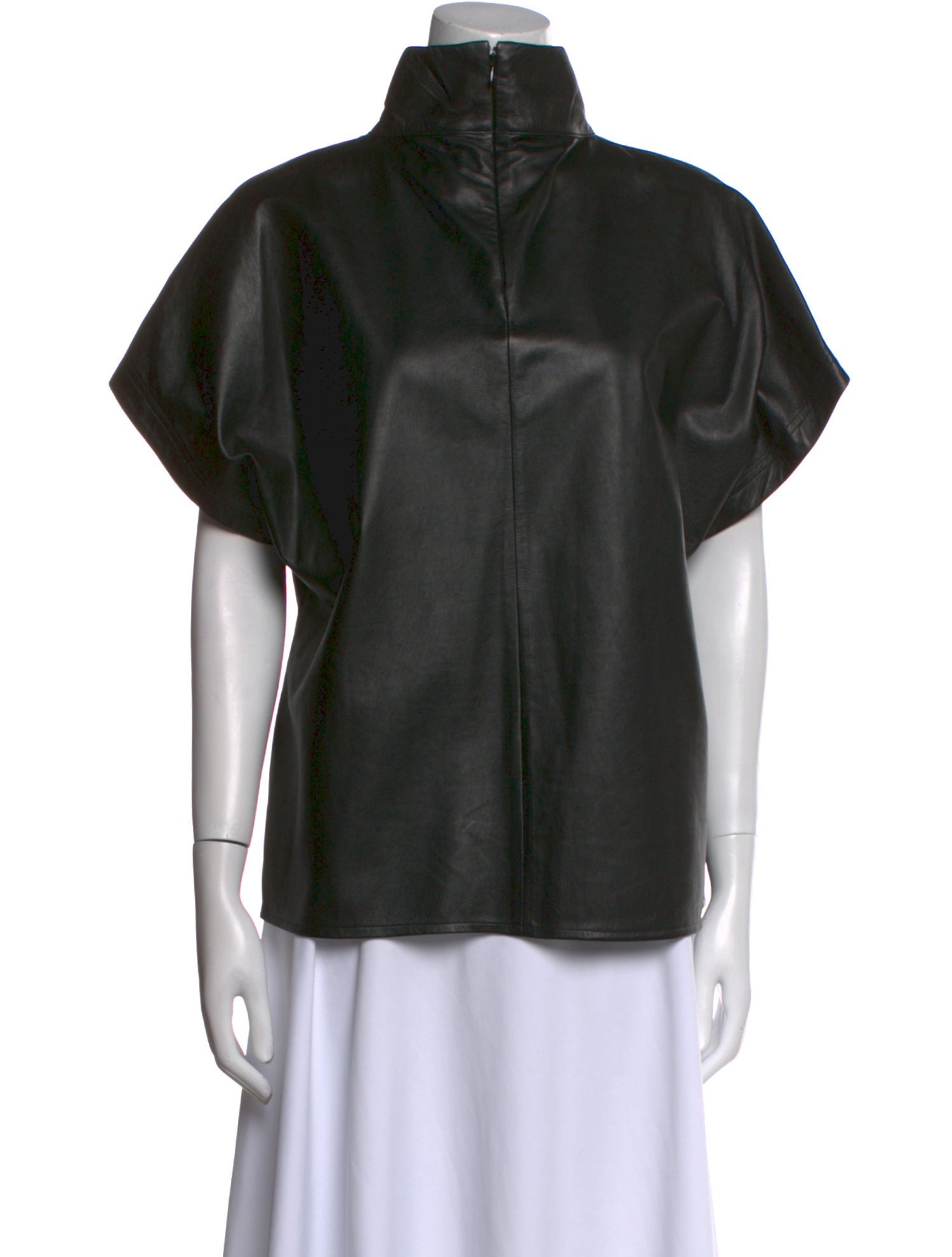 Goop G. Label Leather Mock Neck Sweatshirt