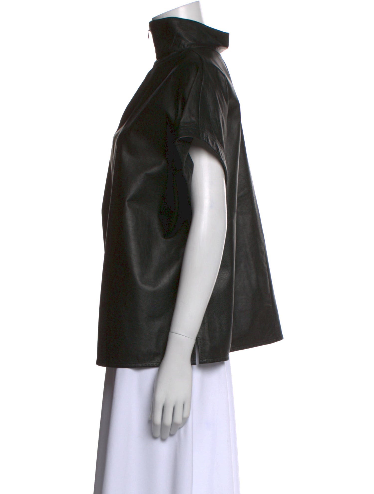 Goop G. Label Leather Mock Neck Sweatshirt