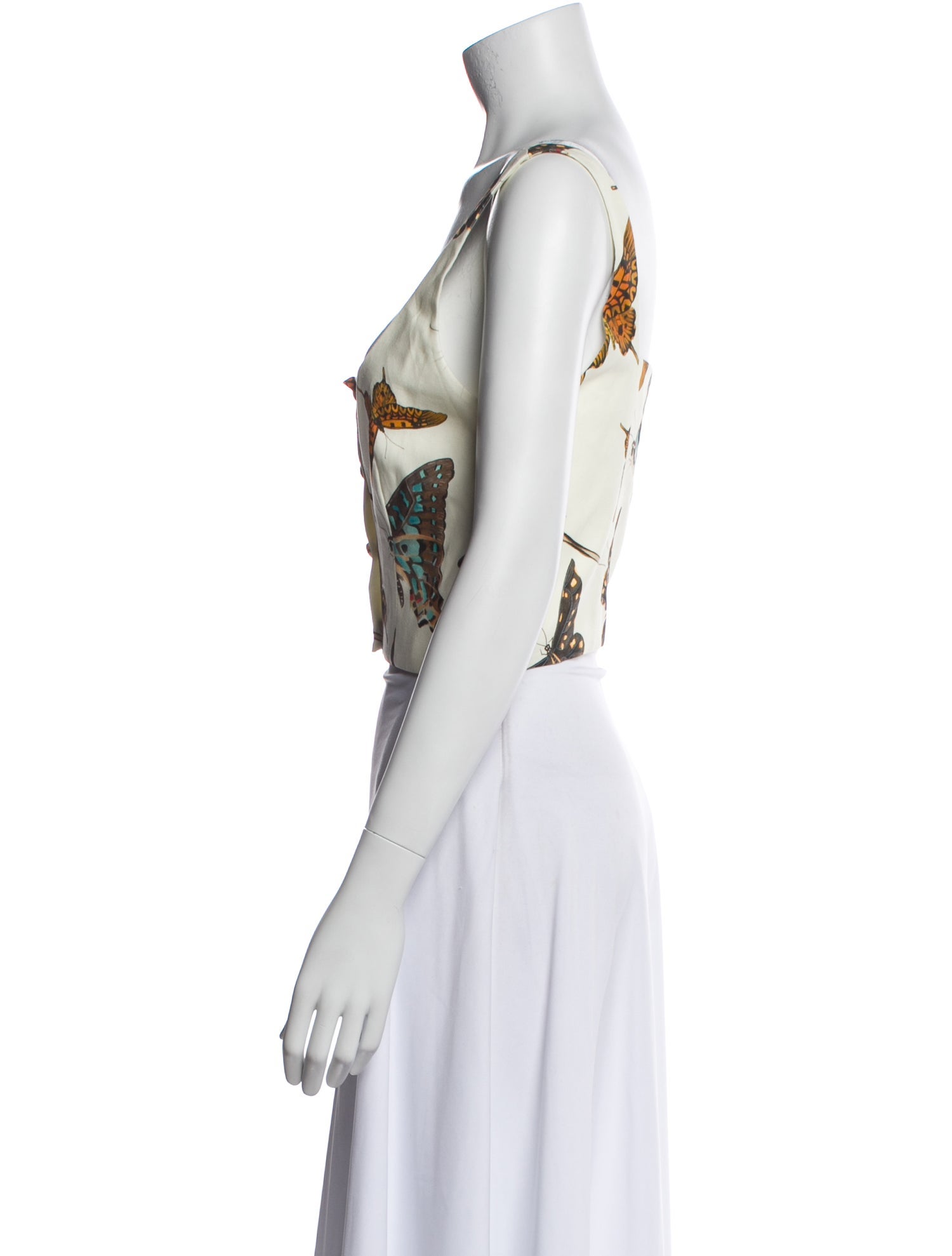 Goop G. Label Floral Print Square Neckline Crop Top