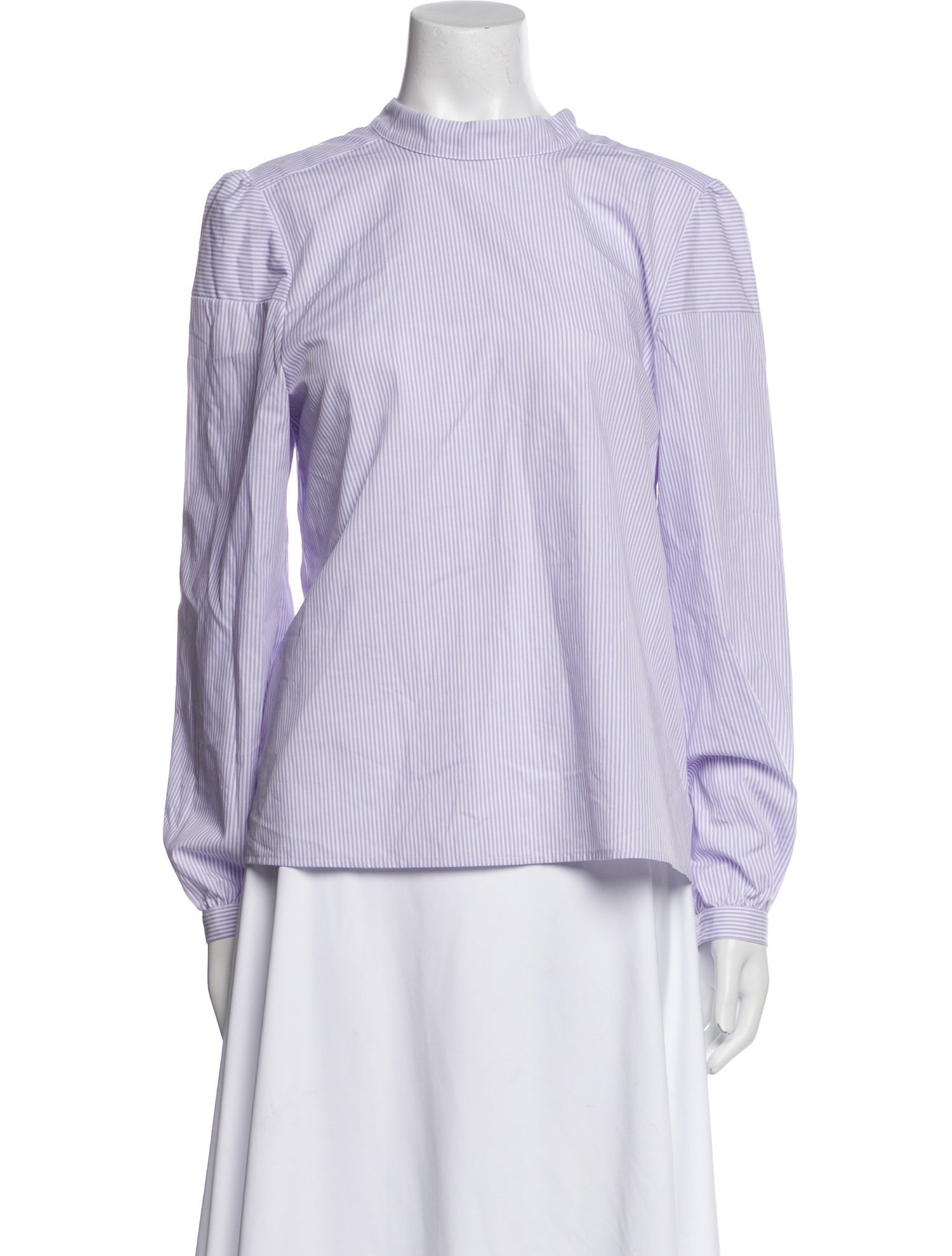 Goop G. Label Striped Mock Neck Blouse