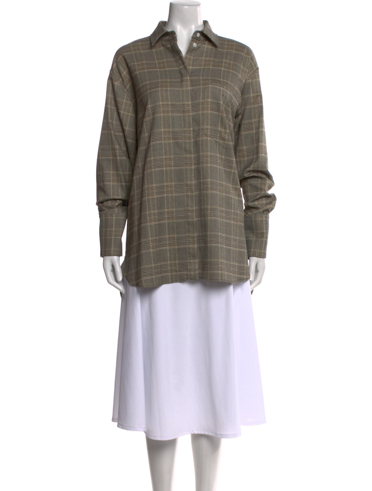 Goop G. Label Plaid Print Long Sleeve Button-Up Top