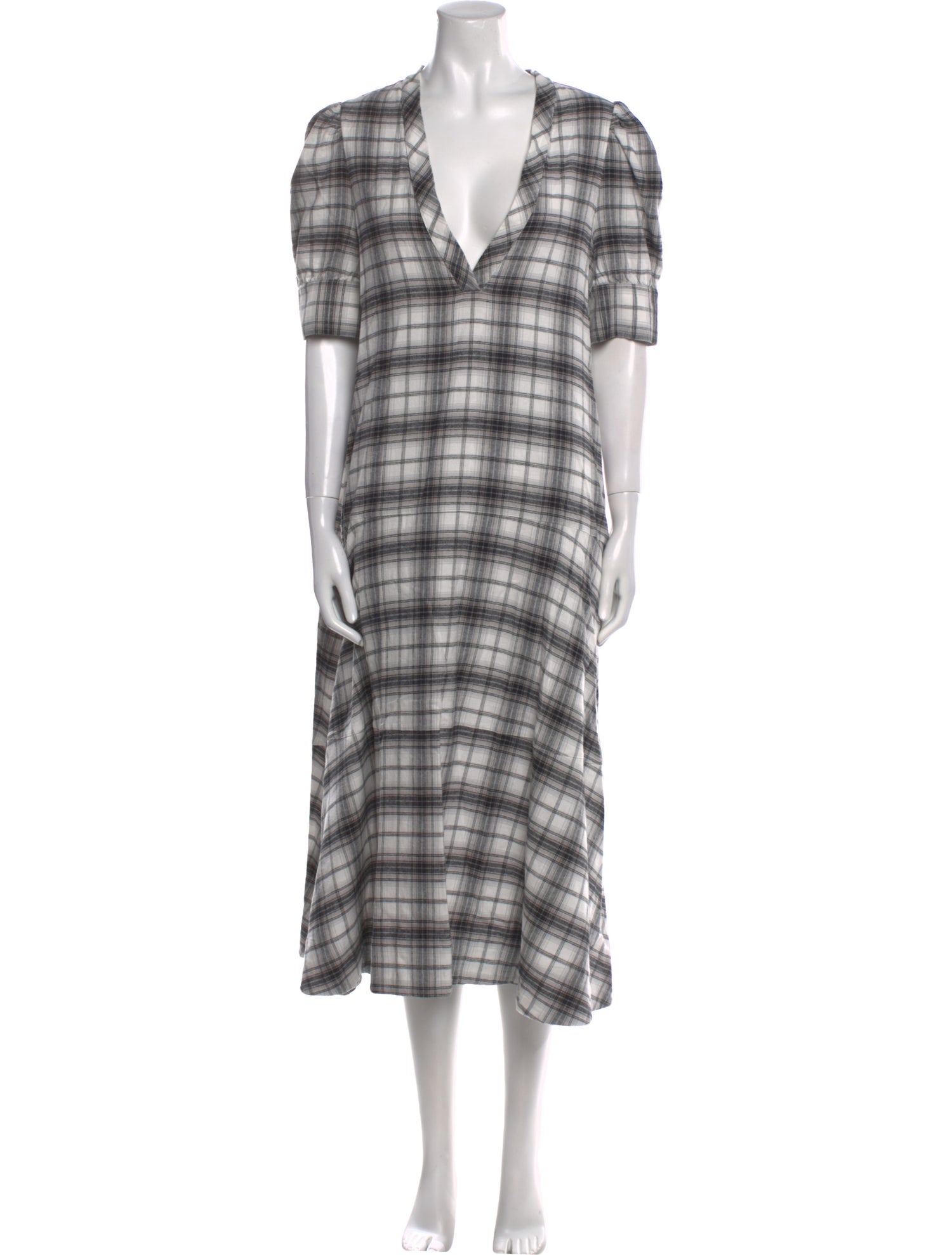 Goop G. Label Plaid Print Midi Length Dress