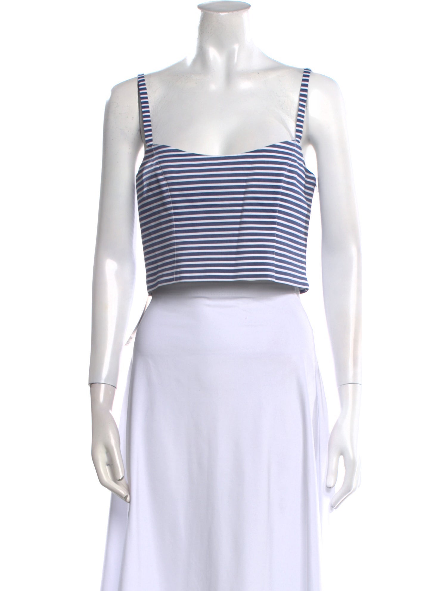 Goop G. Label Striped Square Neckline Crop Top