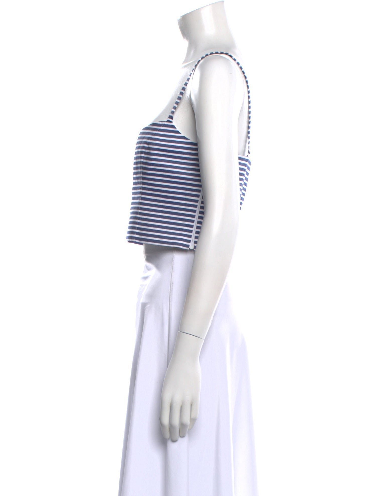 Goop G. Label Striped Square Neckline Crop Top