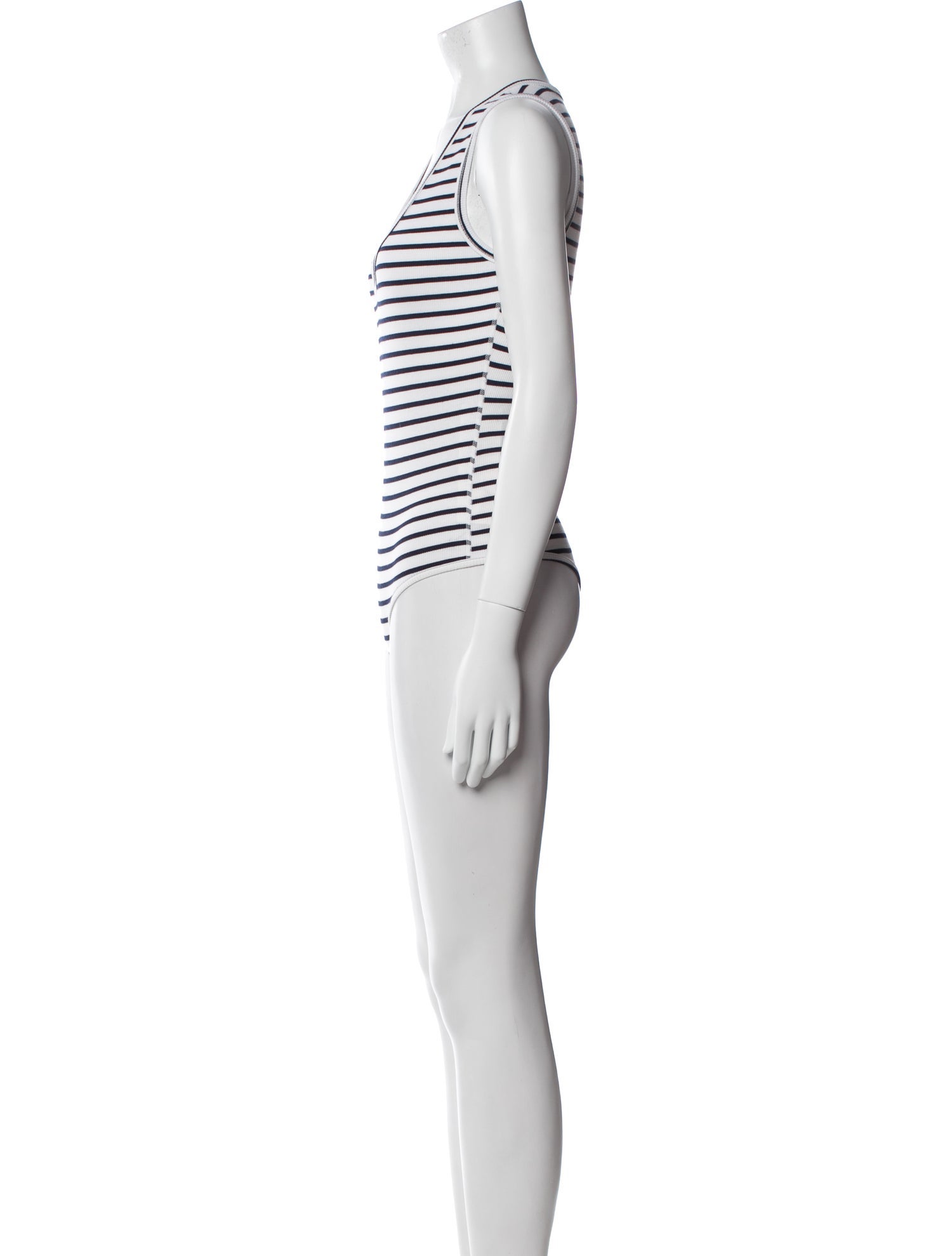 Goop G. Label Striped Scoop Neck Bodysuit