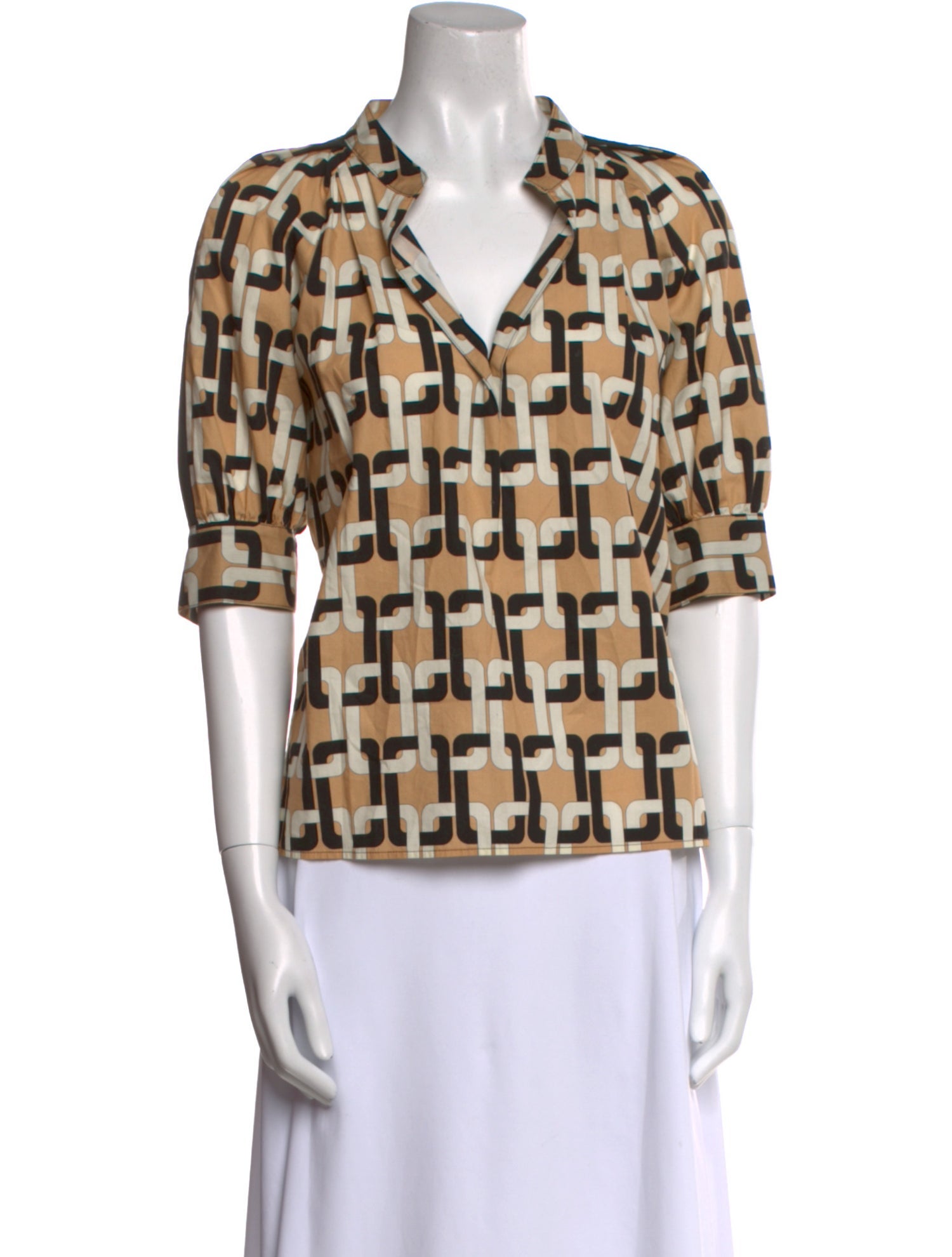 Goop G. Label Printed V-Neck Blouse