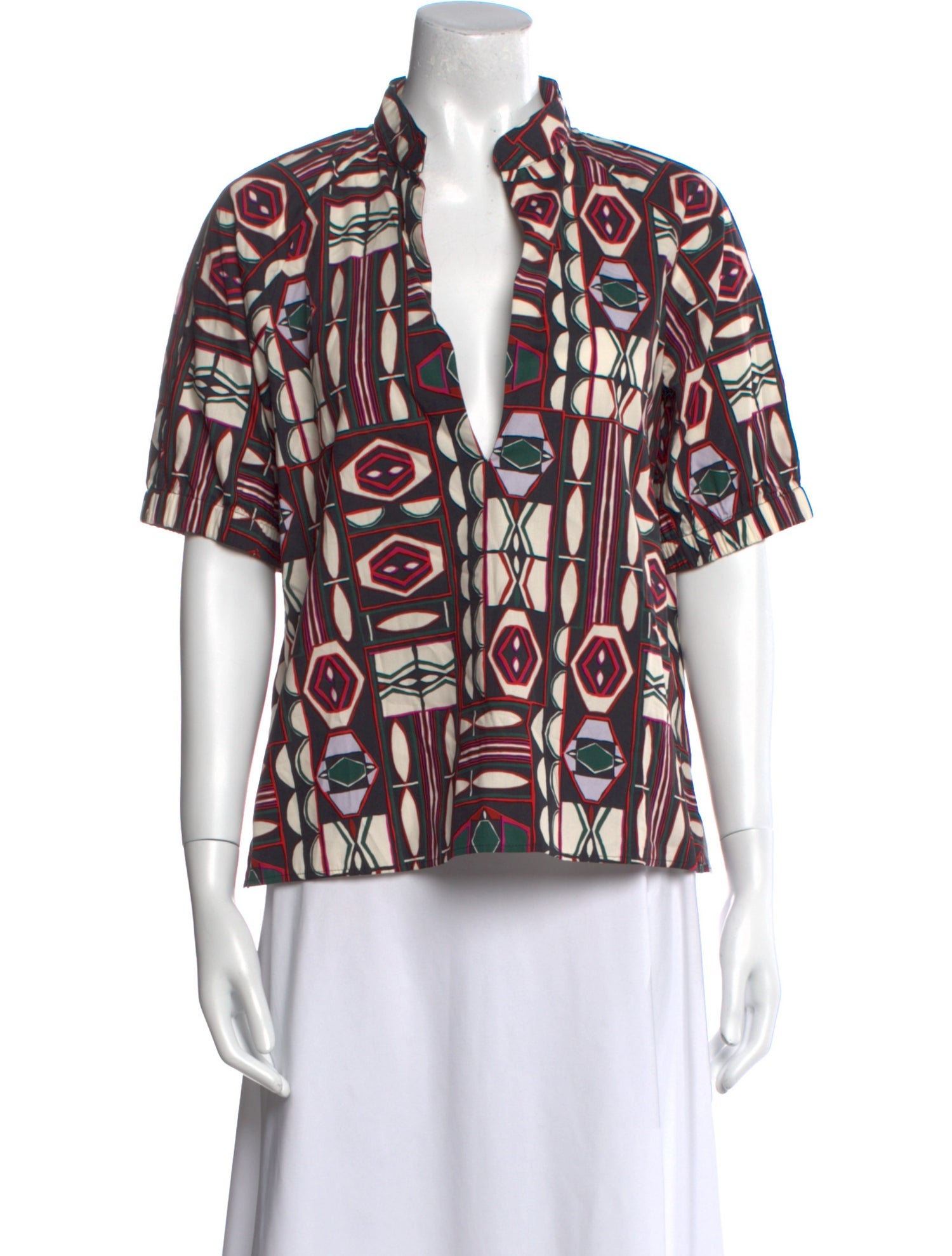 Goop G. Label Printed V-Neck Blouse