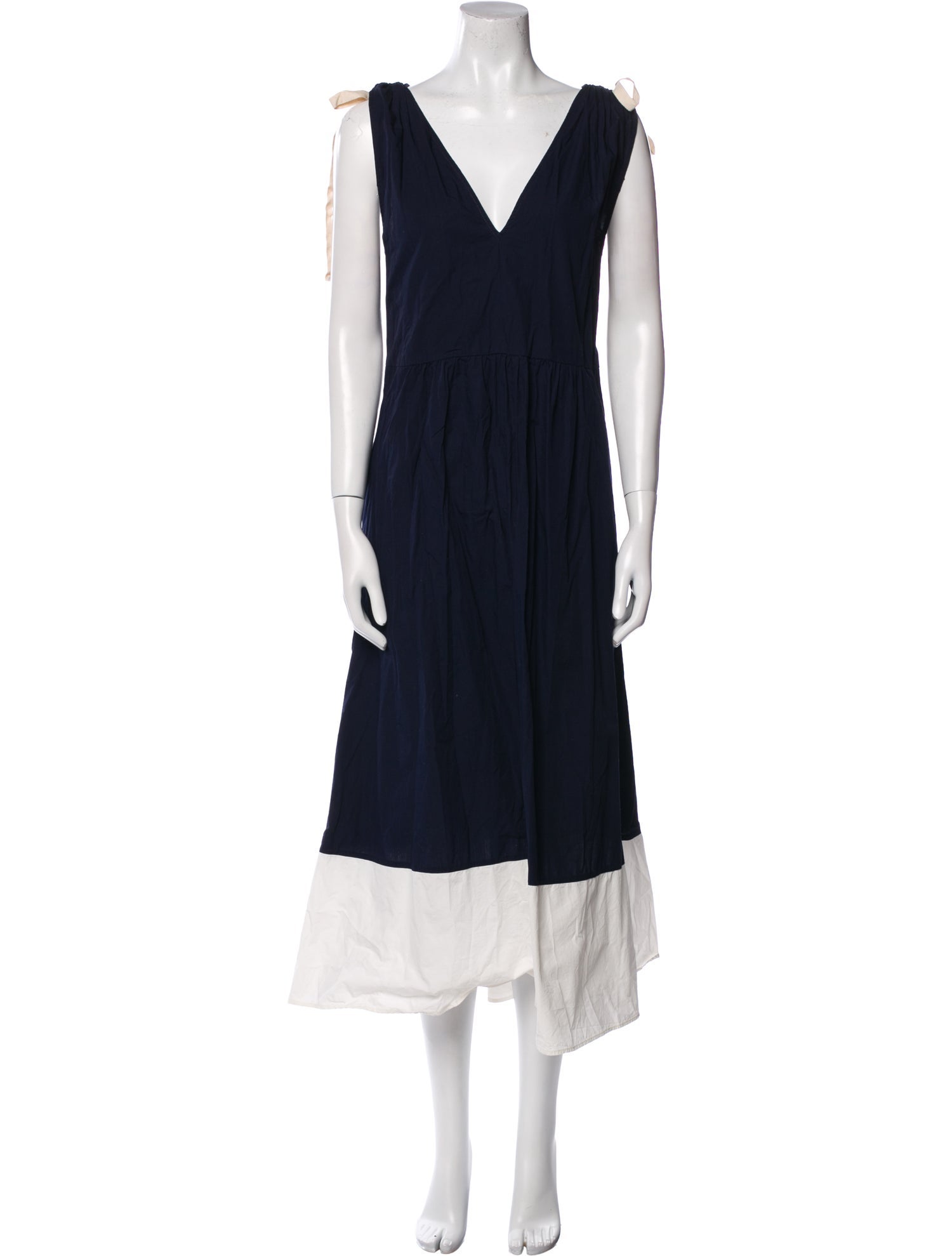 Goop G. Label V-Neck Midi Length Dress