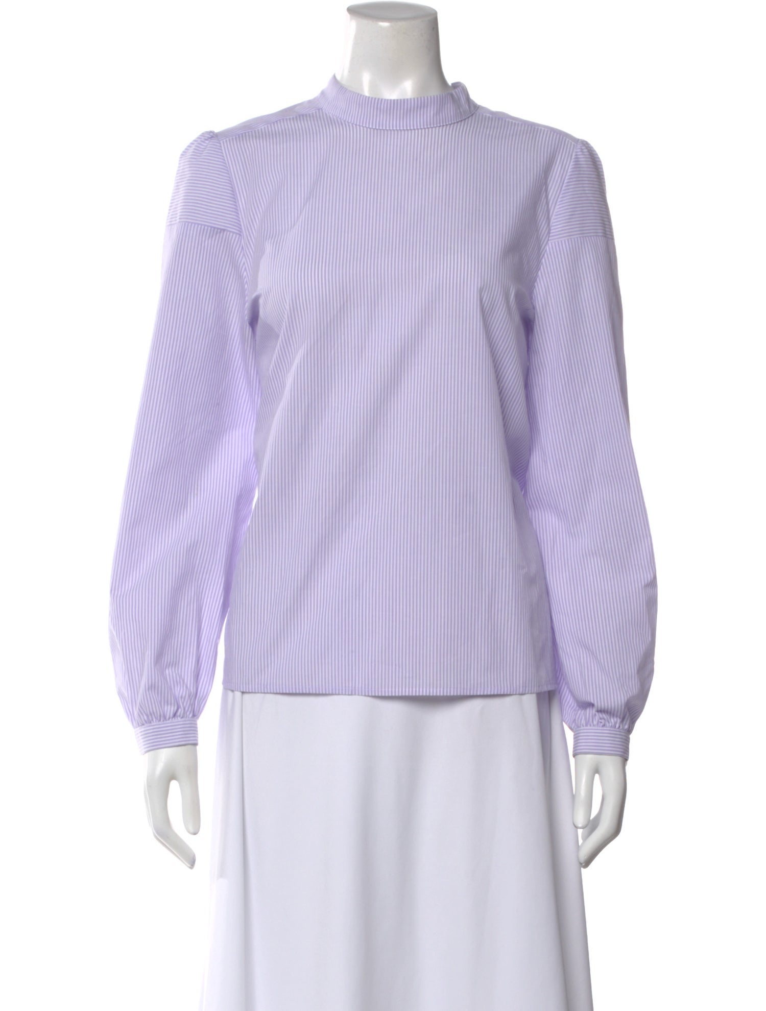 Goop G. Label Striped Mock Neck Blouse