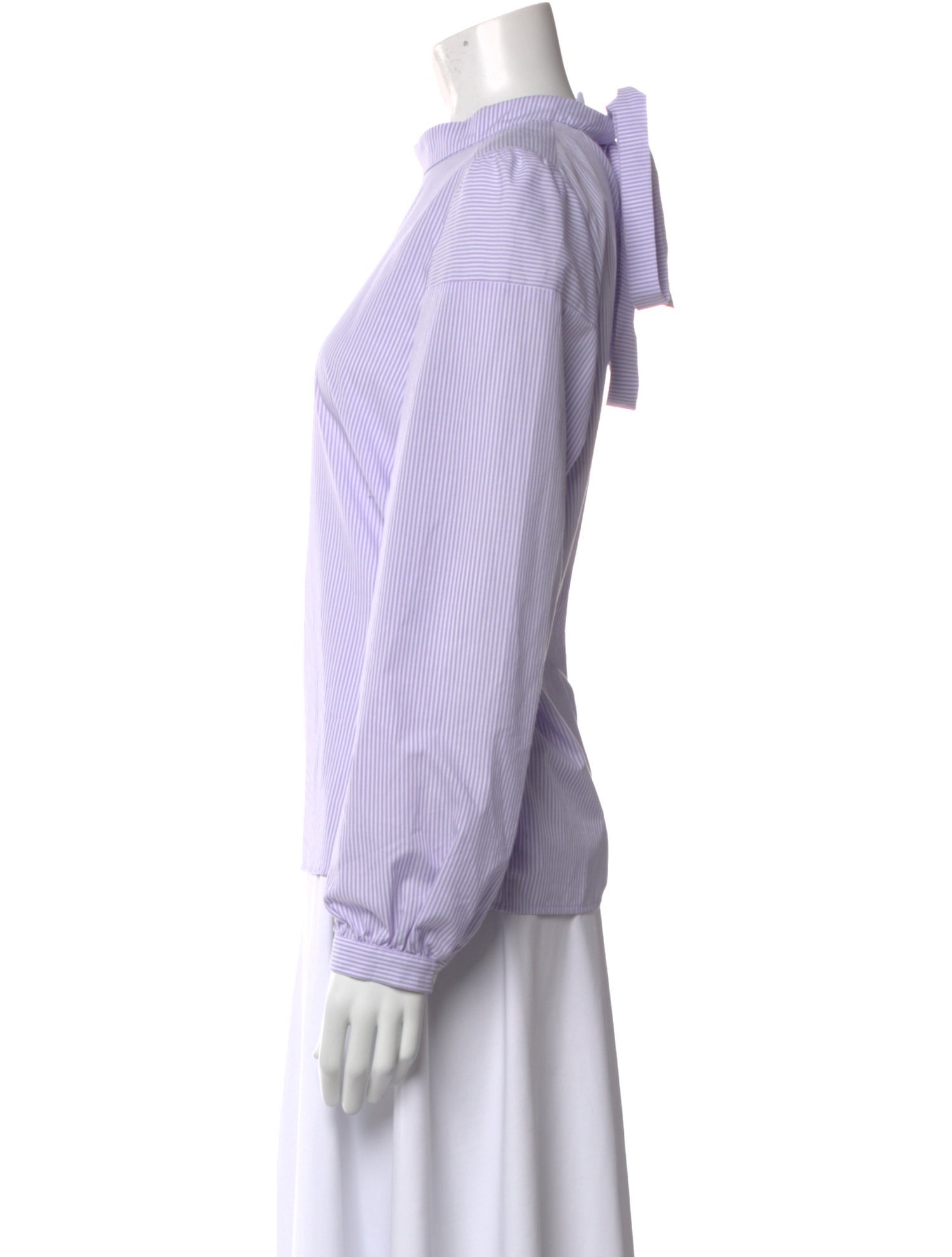 Goop G. Label Striped Mock Neck Blouse