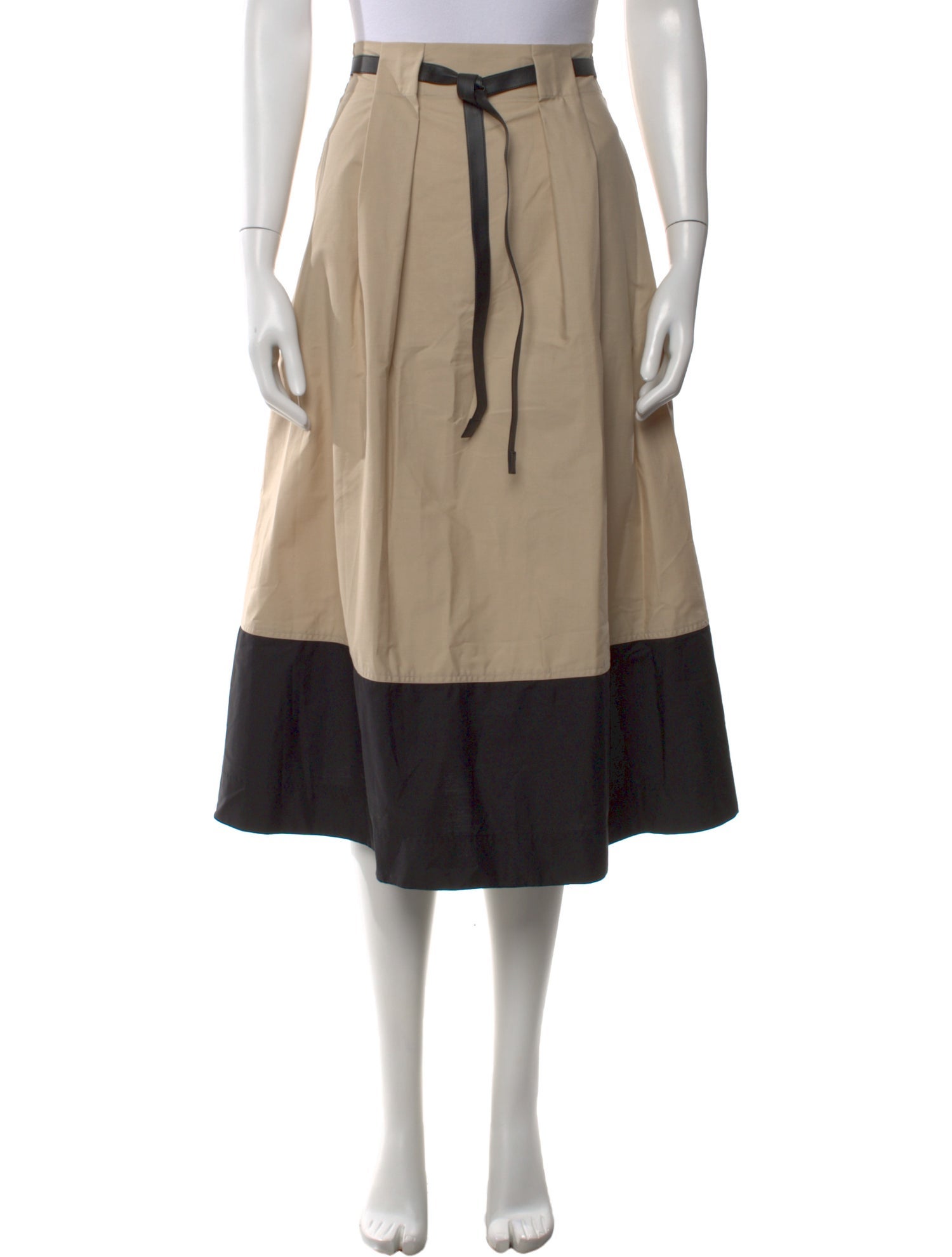 Goop G. Label Pleated Accents Midi Length Skirt