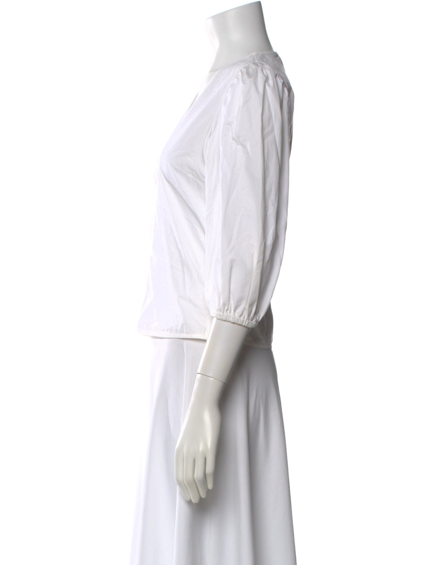 Goop G. Label V-Neck Three-Quarter Sleeve Top