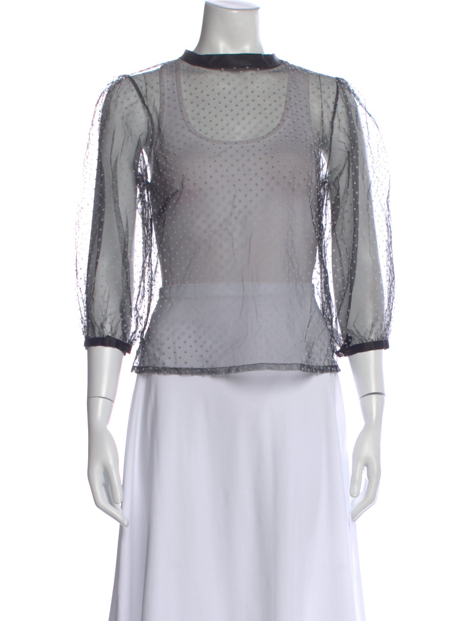 Goop G. Label Polka Dot Print Crew Neck Top