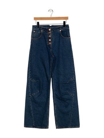 Pre-owned Goop G. Label High-rise Wide Leg Jeans In Blue