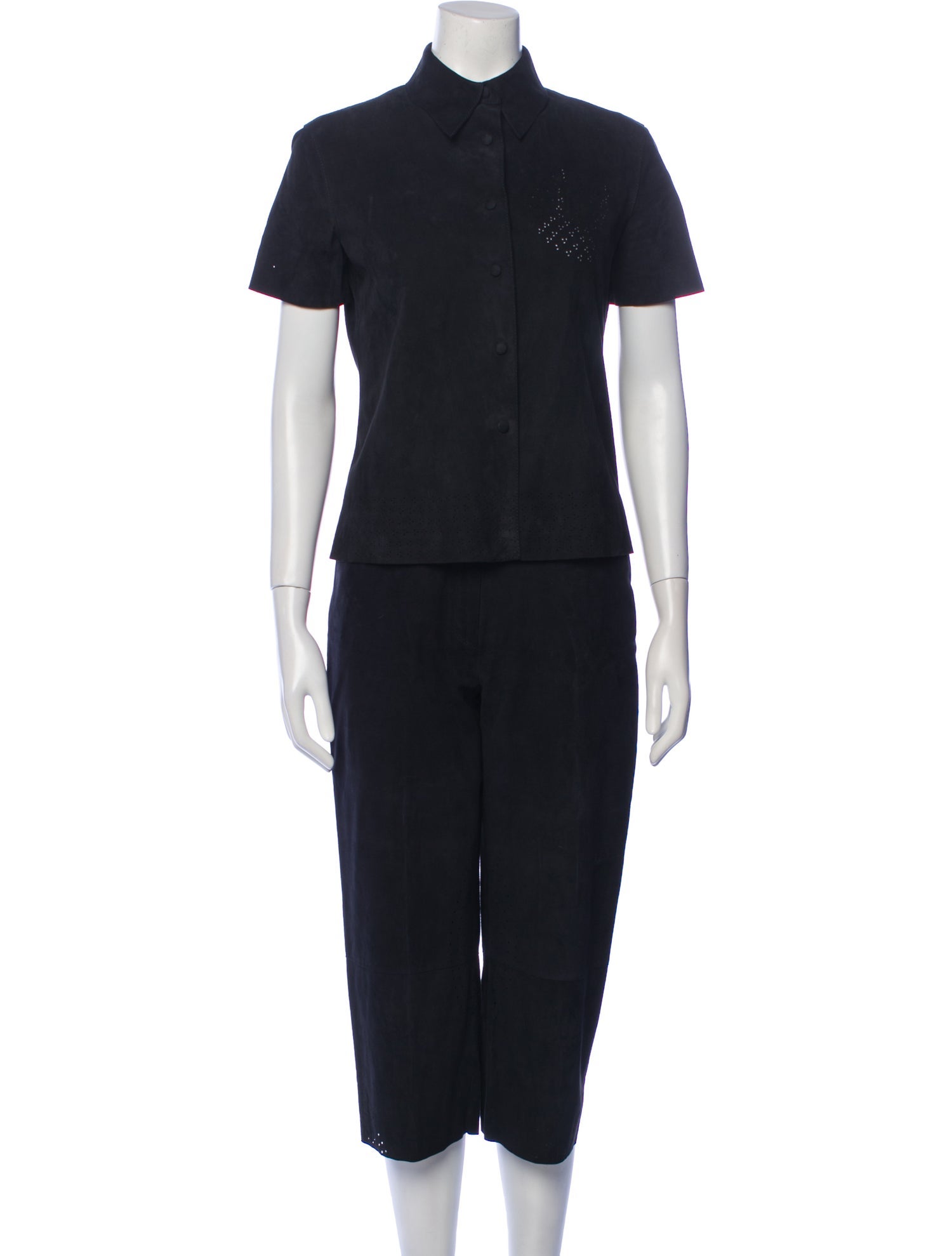 Giorgio's of Palm Beach Leather Eyelet Trim Pantsuit