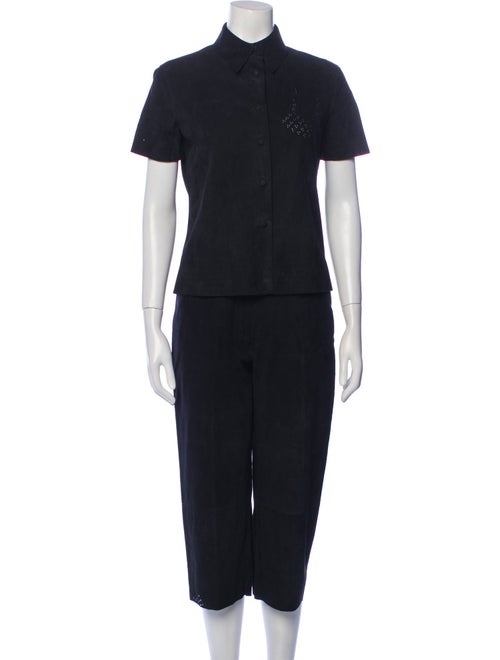 Giorgio's of Palm Beach Leather Eyelet Trim Pantsuit