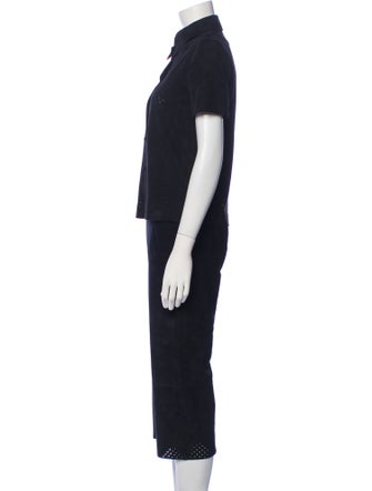 Giorgio's of Palm Beach Leather Eyelet Trim Pantsuit