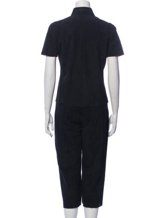 Giorgio's of Palm Beach Leather Eyelet Trim Pantsuit