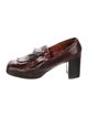Giorgio's of Palm Beach Leather Fringe Trim Accent Pumps