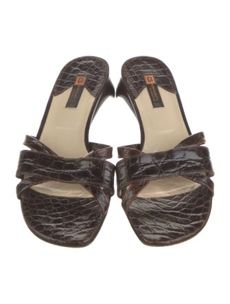 Giorgio's of Palm Beach Embossed Leather Animal Print Slides