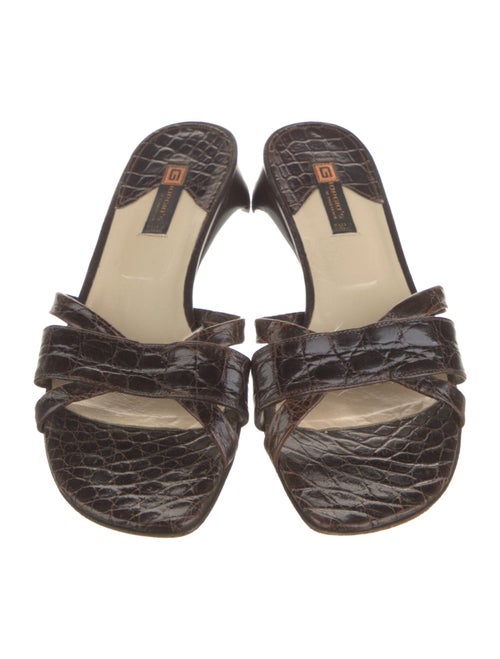 Giorgio's of Palm Beach Embossed Leather Animal Print Slides