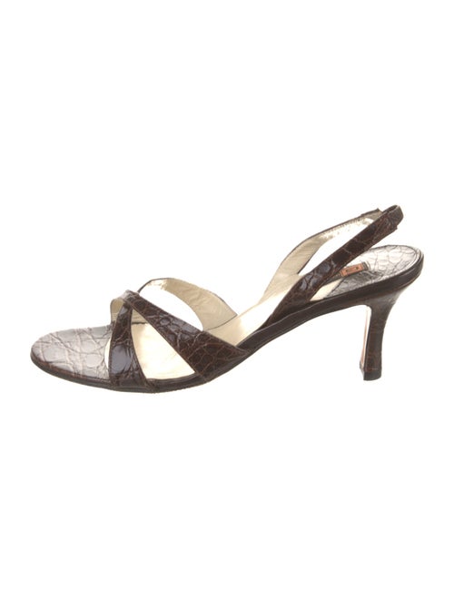 Giorgio's of Palm Beach Embossed Leather Animal Print Slingback Sandals