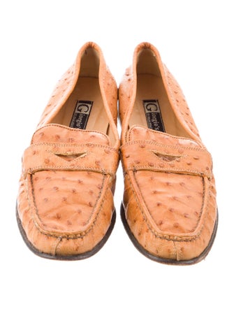 Giorgio's of Palm Beach Ostrich Cutout Accent Loafers