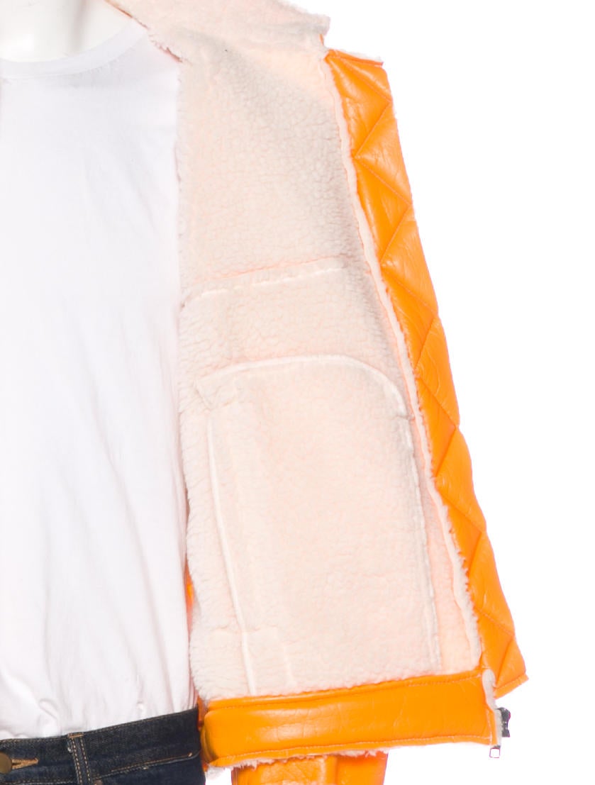 Gosha Rubchinskiy Mock Neck Shearling Jacket - Orange Outerwear