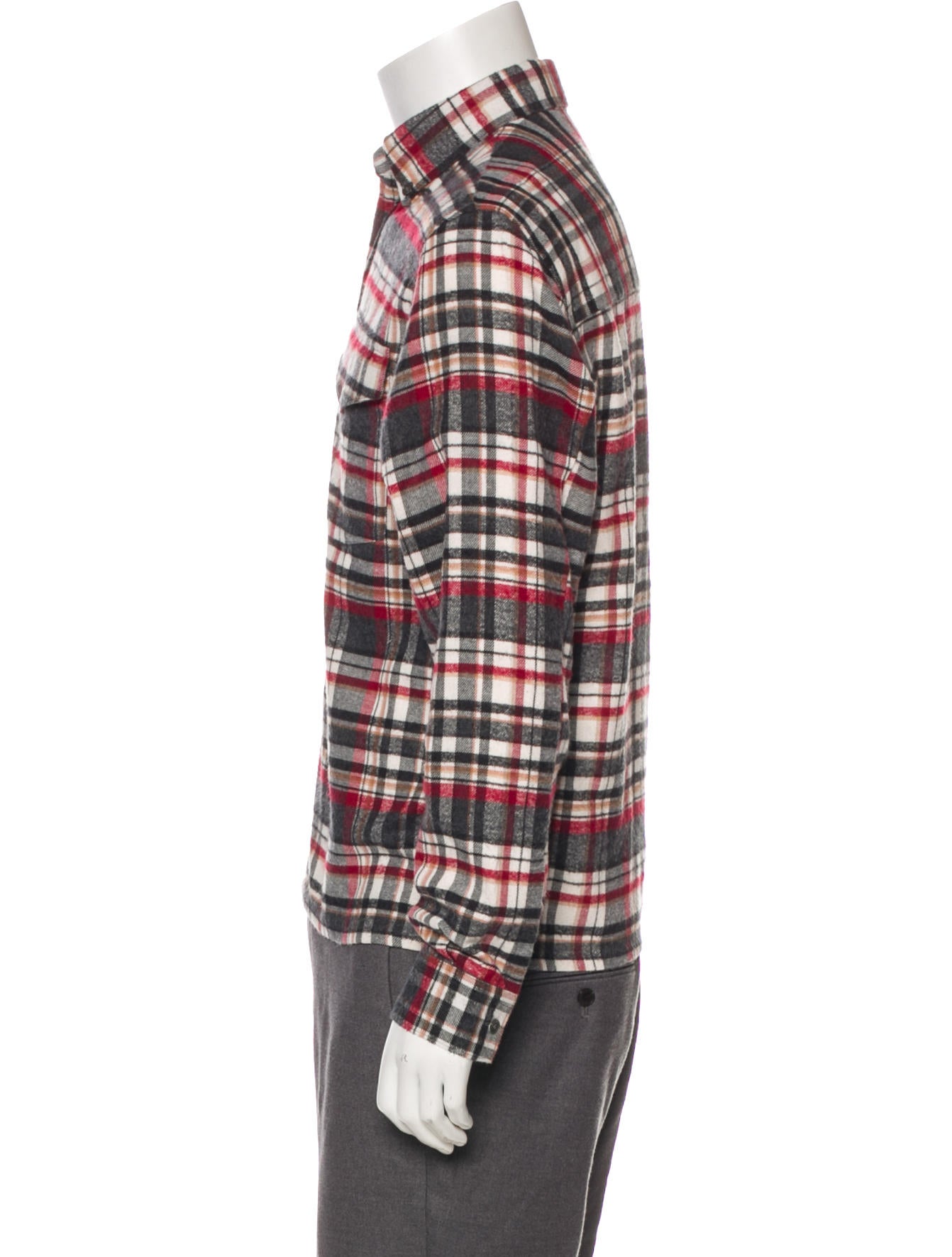 トップス GOSHA RUBCHINSKIY CHECK FLANNEL SHIRT Gosha Rubchinskiy Check Flannel Shirt Size XL Blue Orange