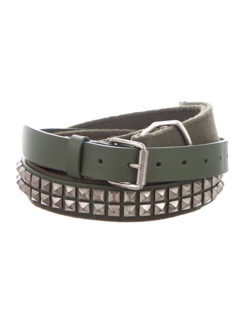 Gosha Rubchinskiy Studded Leather Belt olive