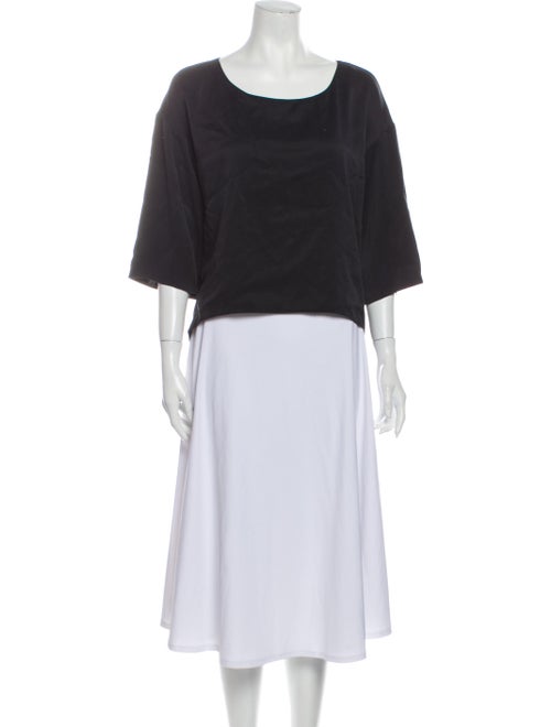 Go Silk Silk Scoop Neck Blouse w/ Tags Black