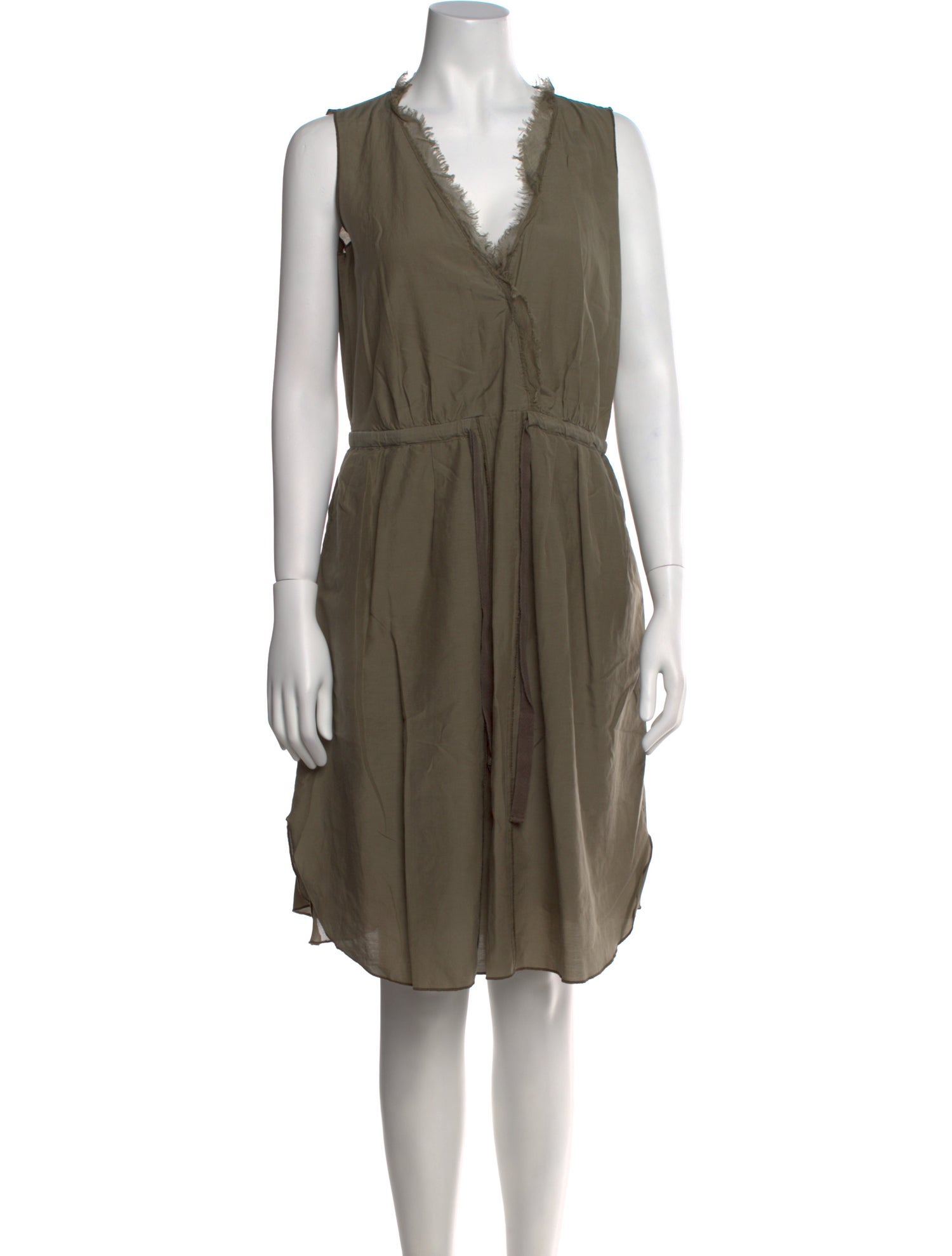 Go Silk V-Neck Knee-Length Dress