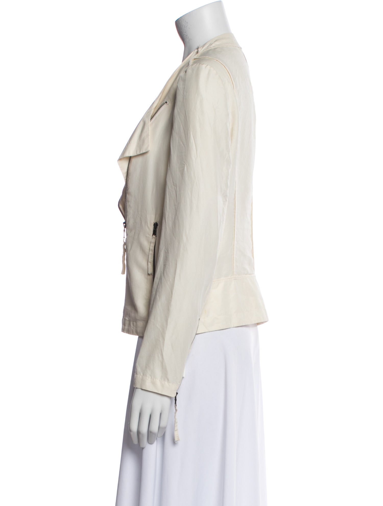 Go Silk Silk Striped Biker Jacket