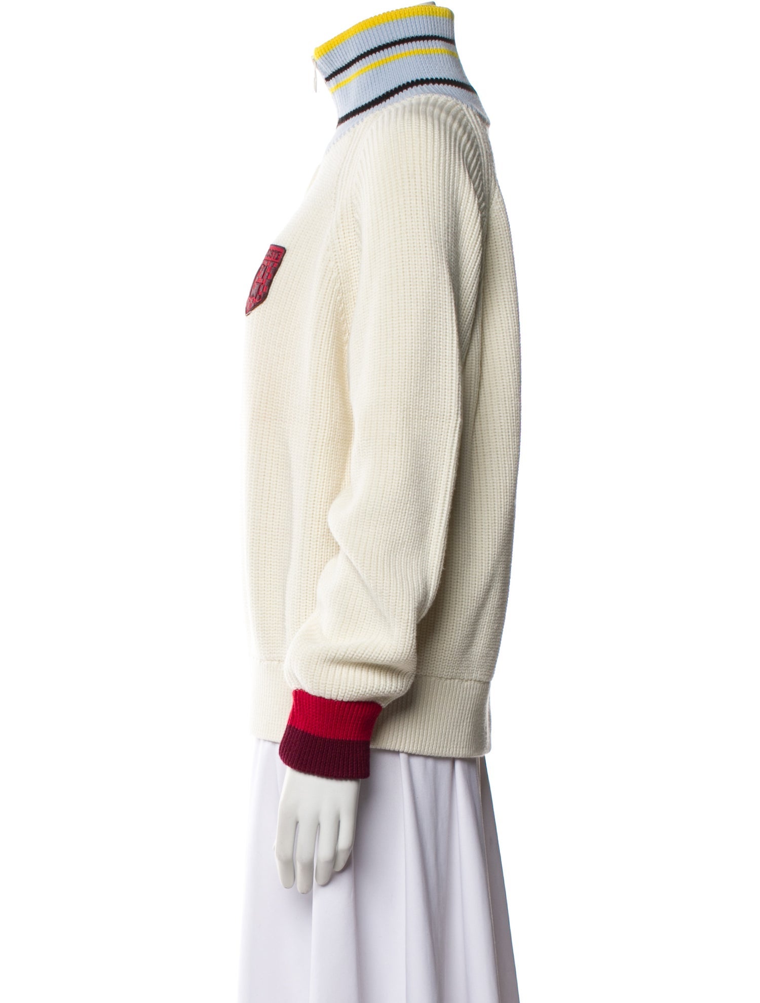 Goop x Lacoste Wool Colorblock Pattern Sweater