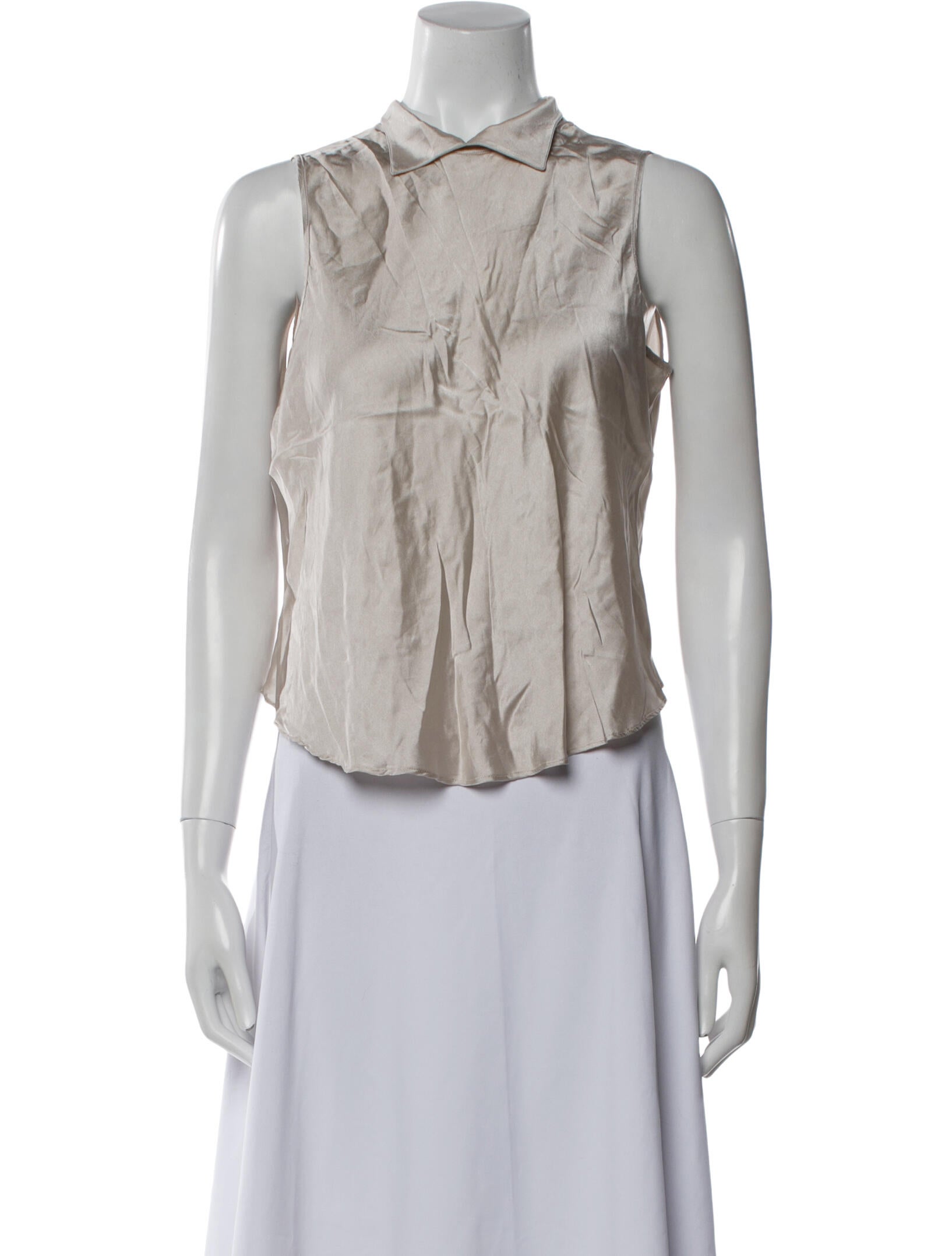 Gentry Portofino Mock Neck Sleeveless Blouse