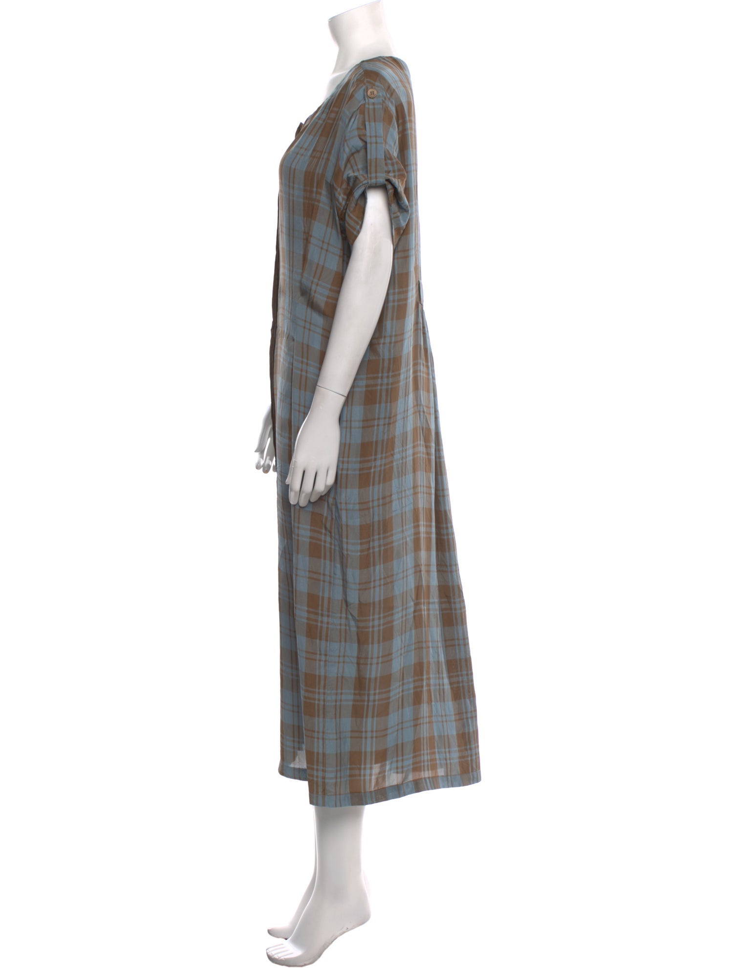 Gentry Portofino Plaid Print Long Dress
