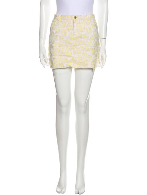 Gryphon Printed Mini Skirt Yellow