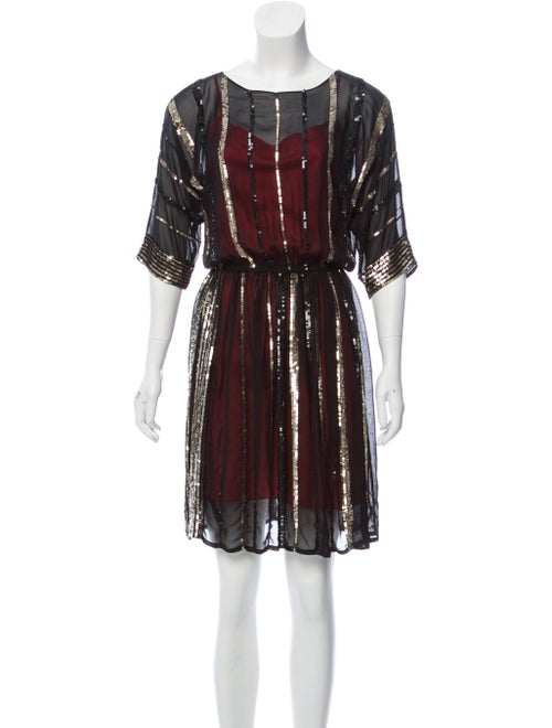 Gryphon Silk Embellished Dress Black