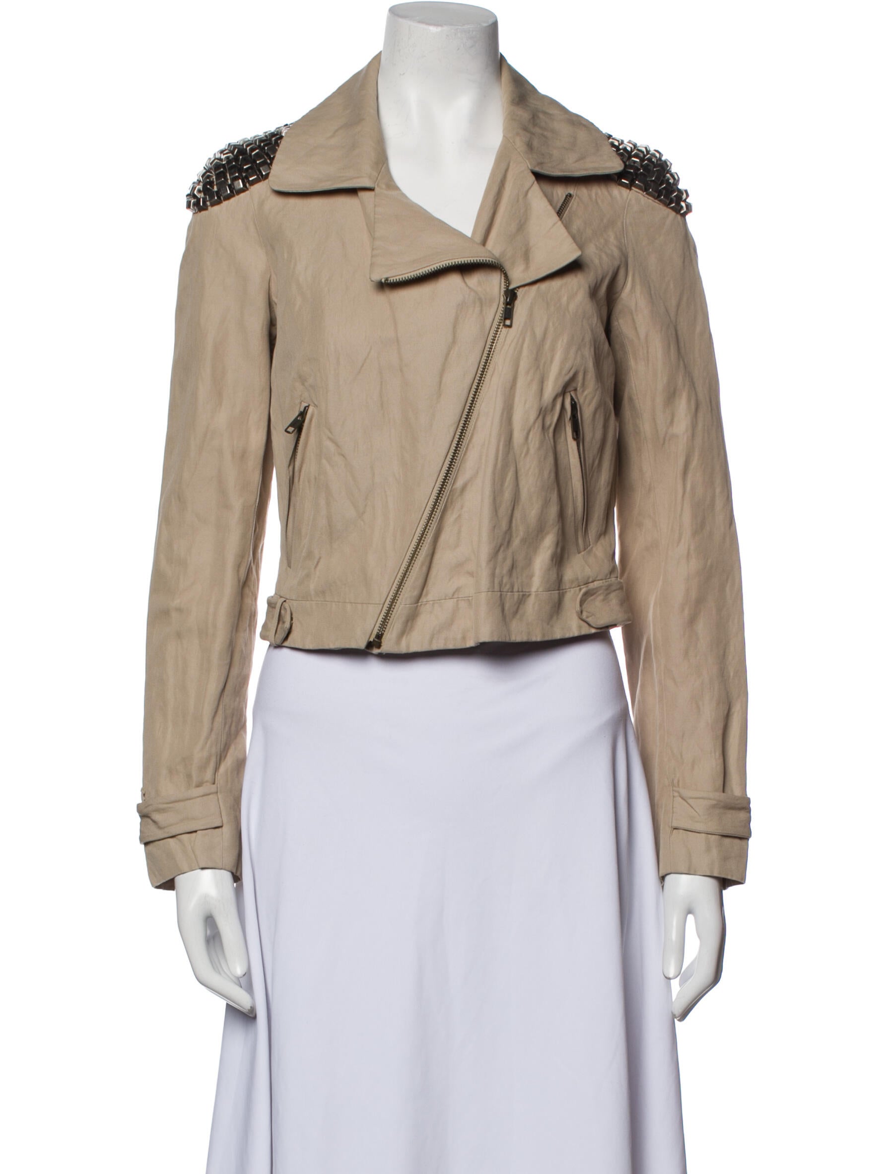 Gryphon Biker Jacket Neutrals Jackets, Clothing WGR25706 The RealReal